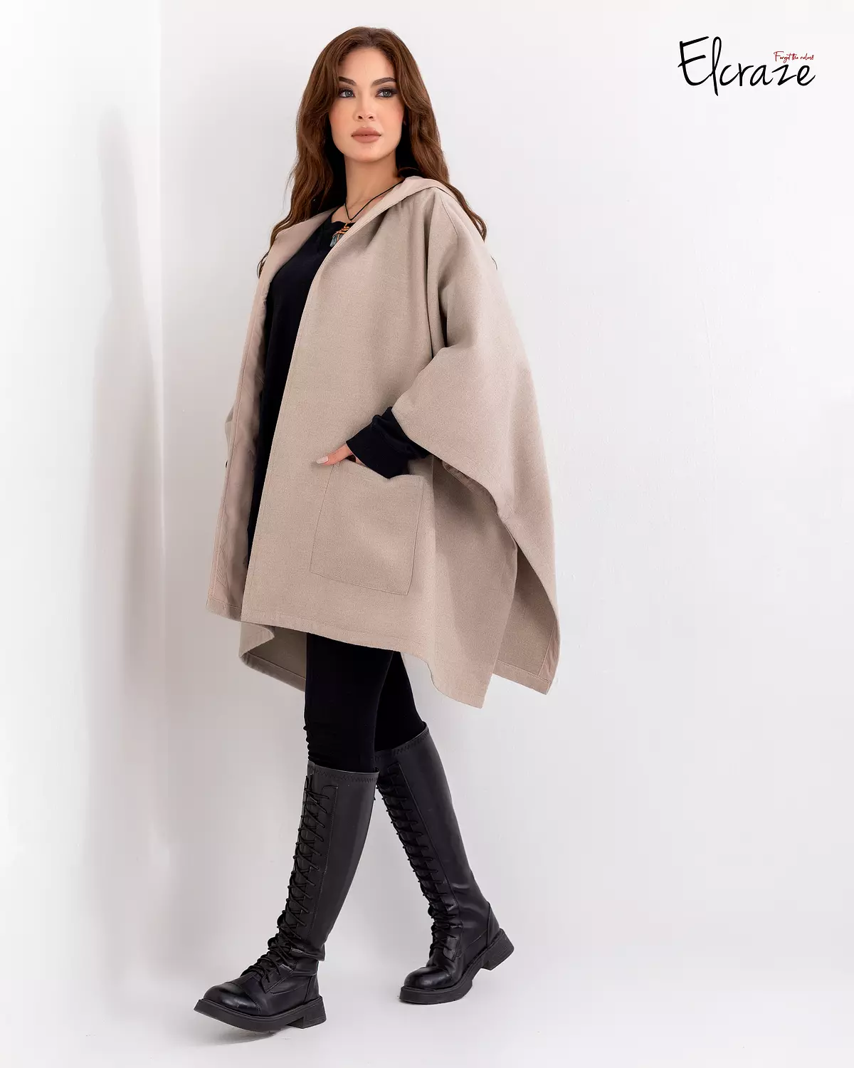  beige women poncho 1