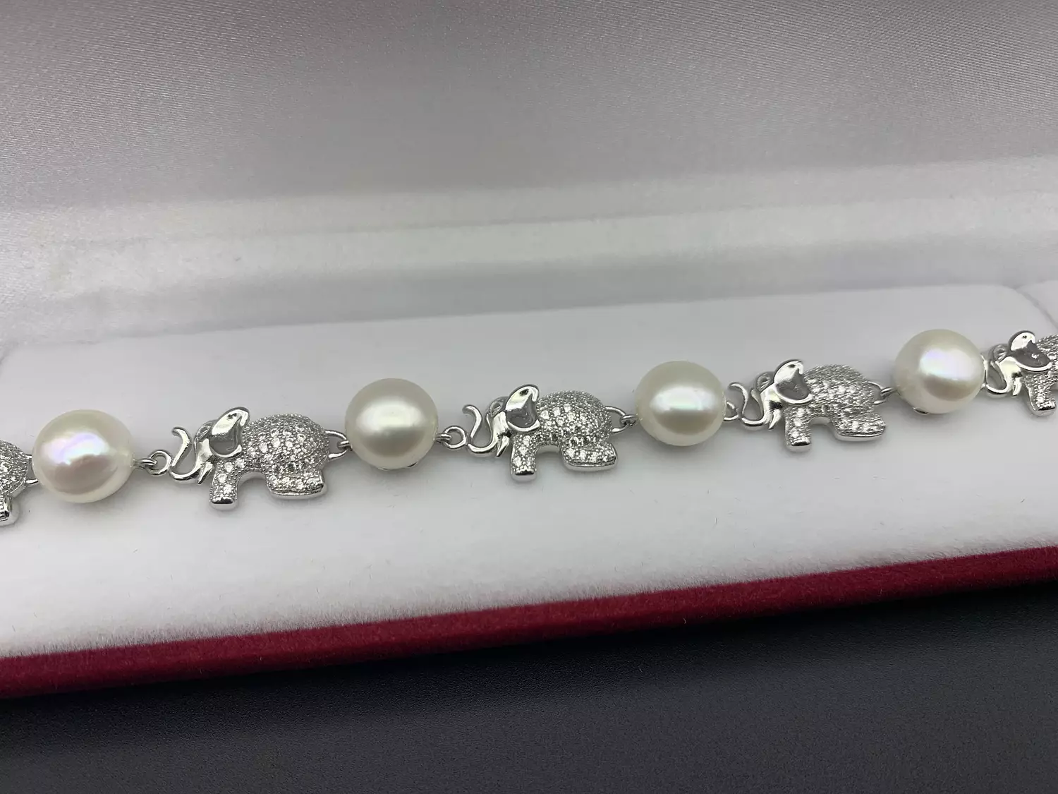 Elephant pearl bracelet hover image