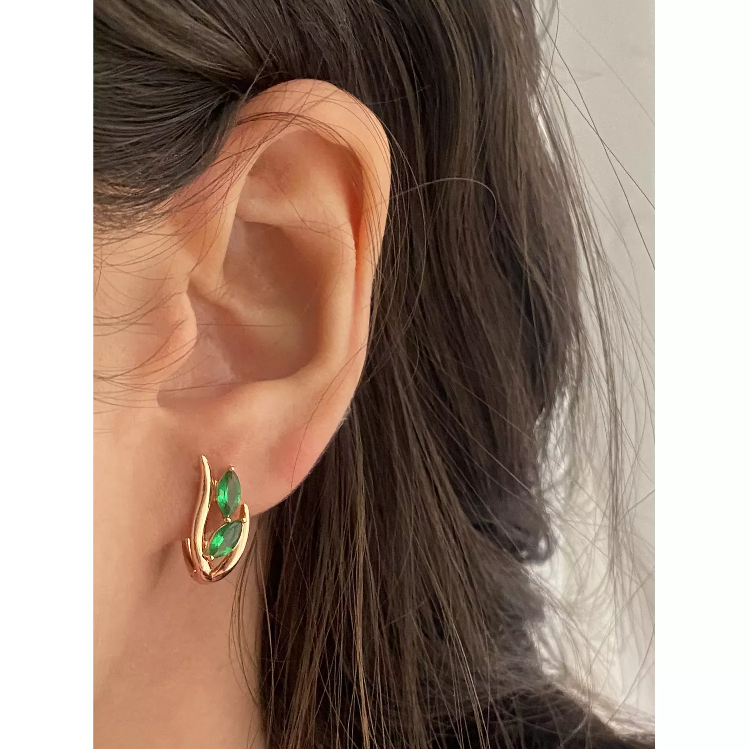 Green Leaf Earrings 1