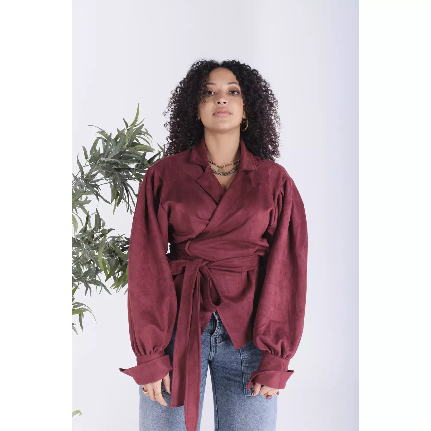 Croisé Blouse - burgundy  1