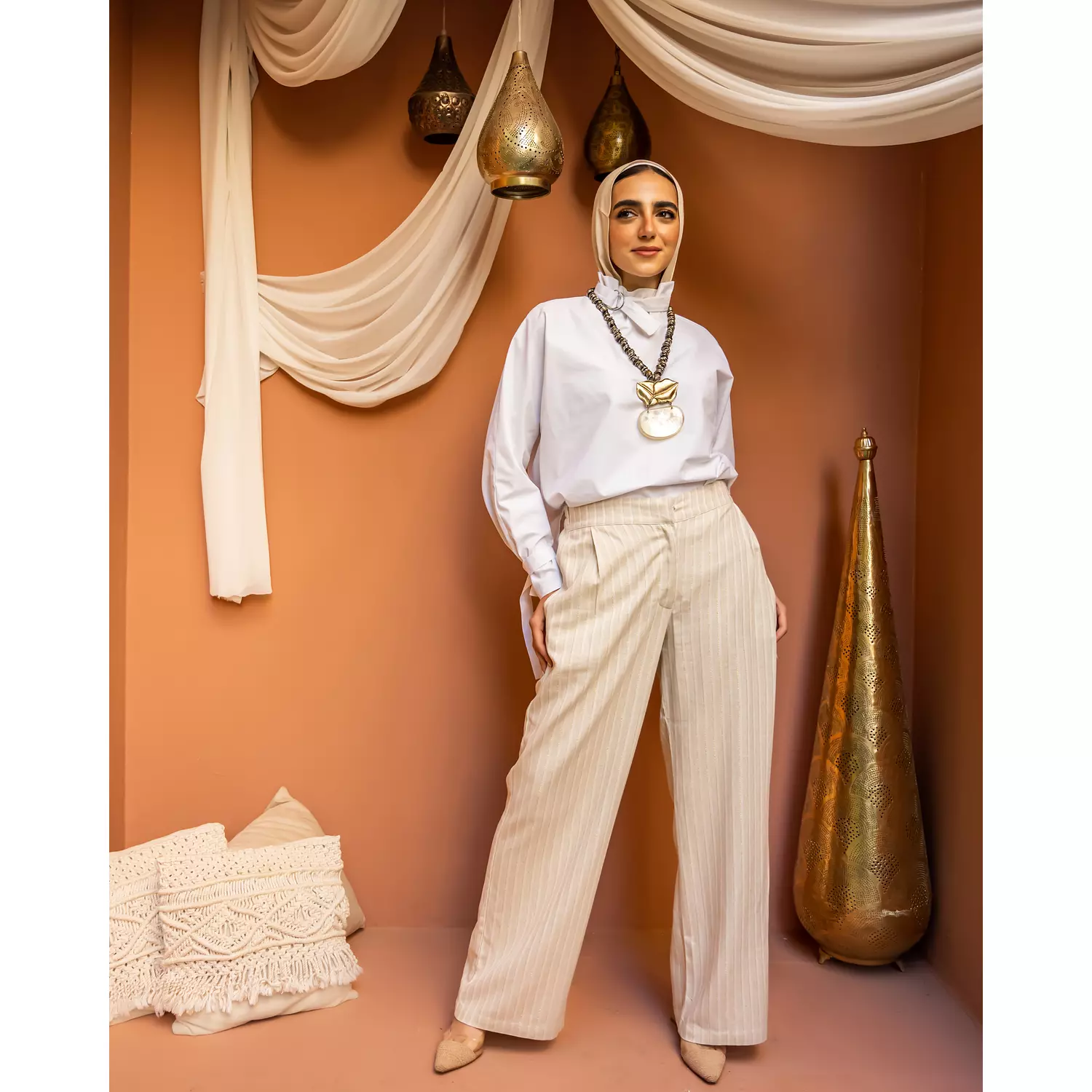 Striped Linen Pants hover image
