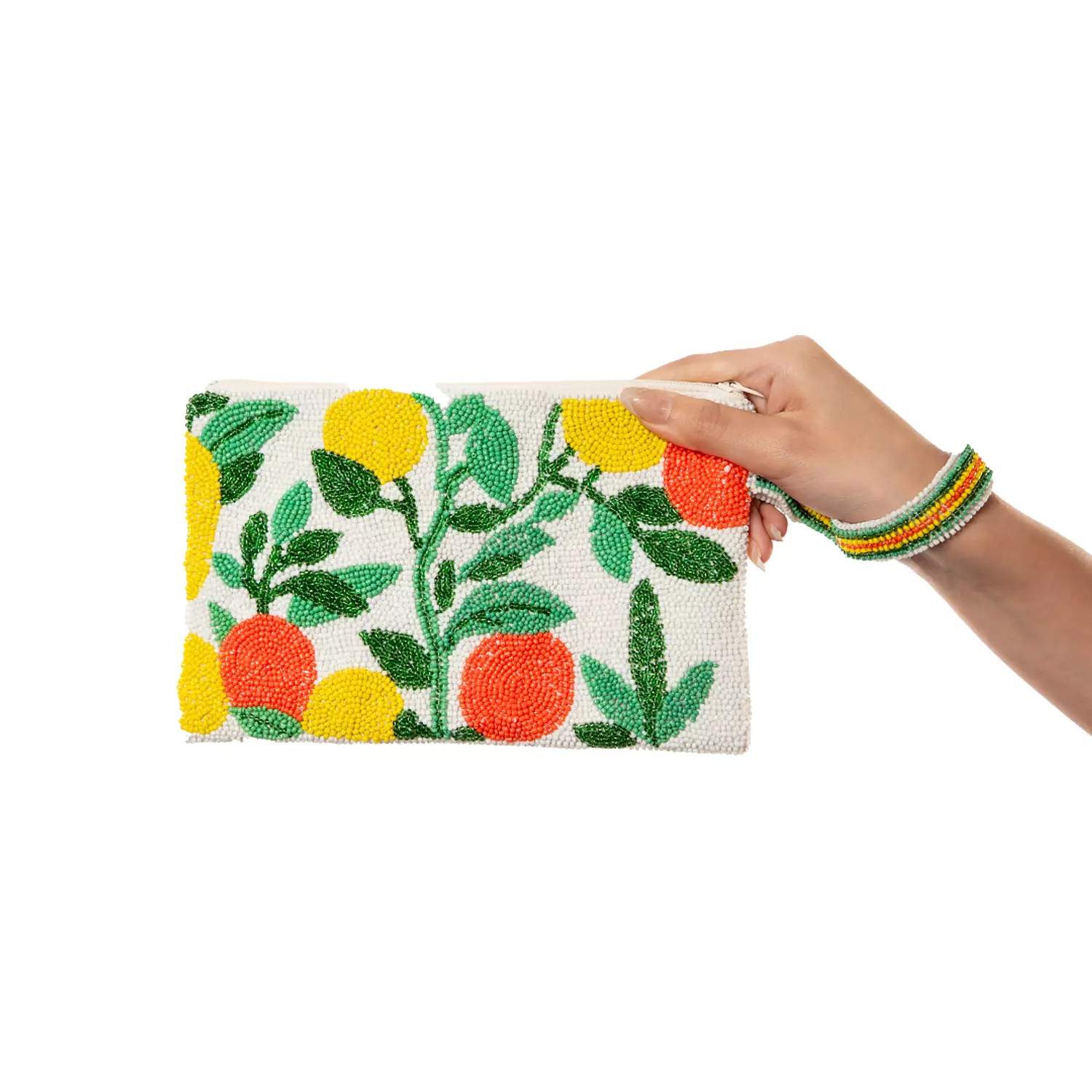 “Tropical Blossoms” Handmade Beaded Clutch 0