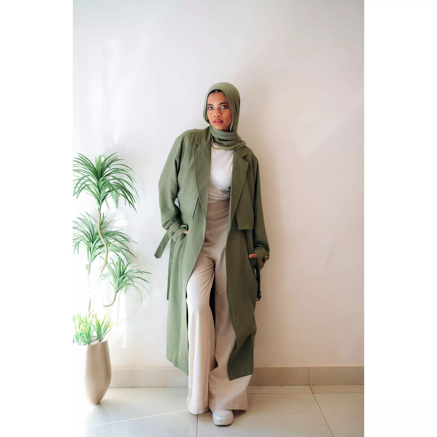 Linen Trench Coat hover image