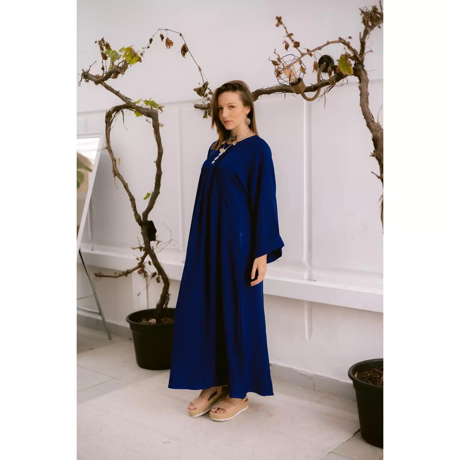 Blue Linen Dress 3