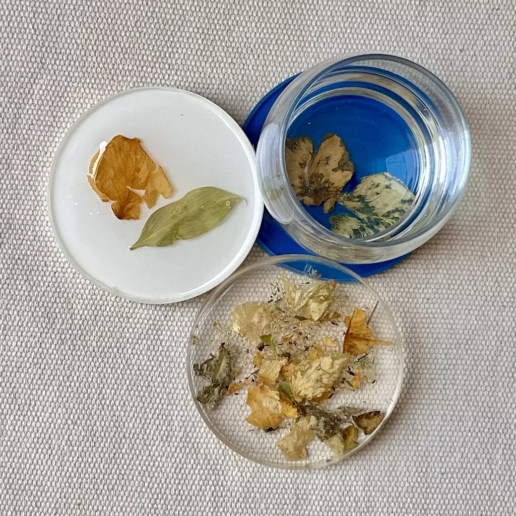 White/Blue Floral coasters