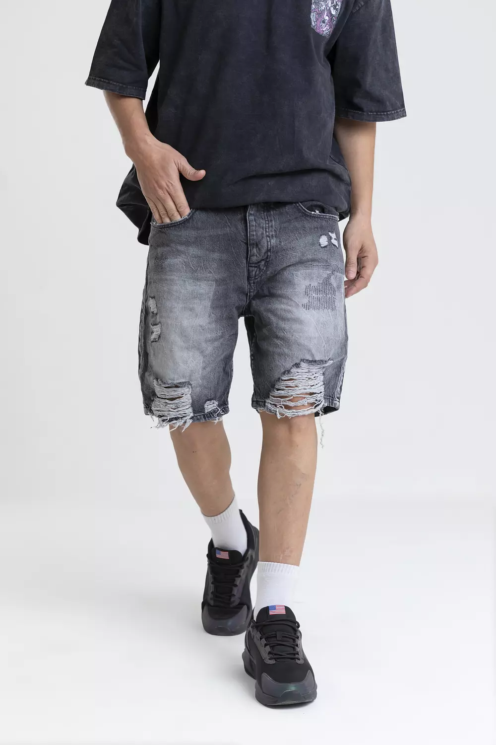 Ripped Short Jeans Relaxed fit-2nd-img