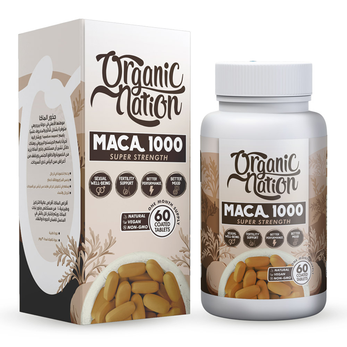 Organic Nation Maca1000-30Serv.-60Coated Tablets