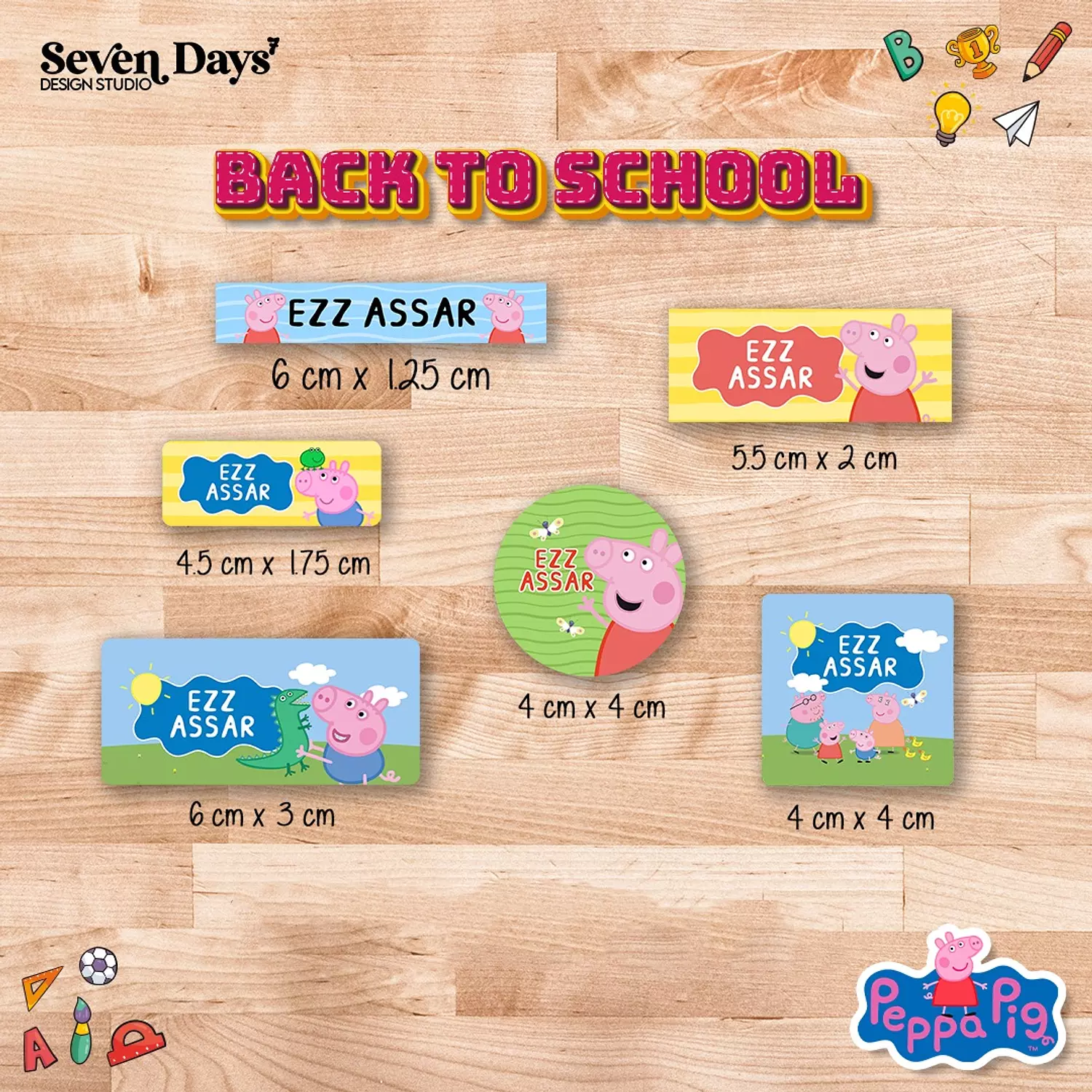 Peppa pig School Labels 0