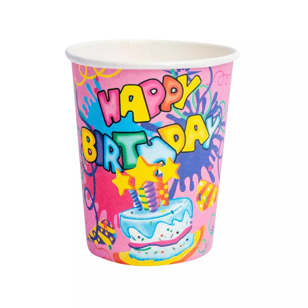 Pink Happy Birthday Paper Cups