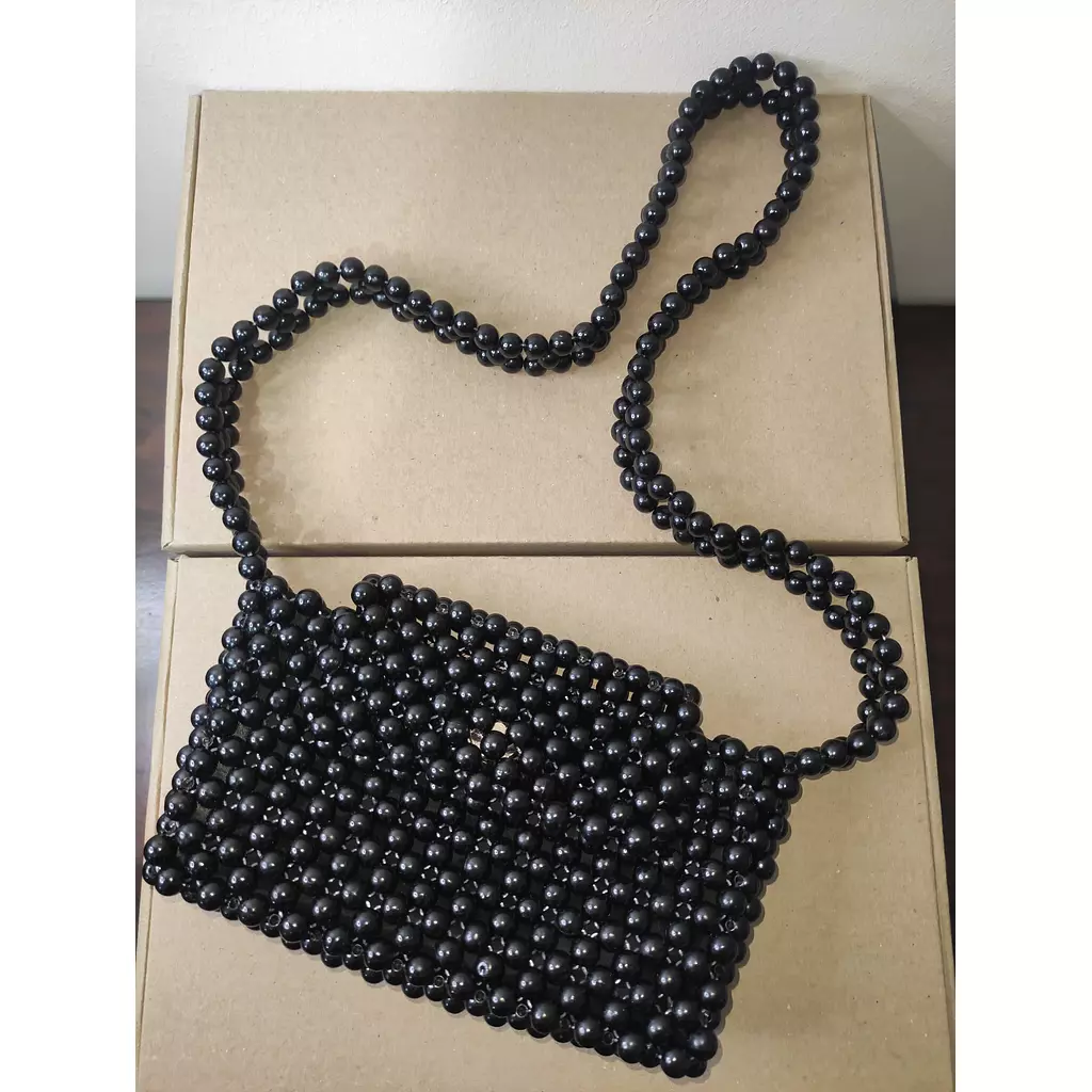 Black beaded bag 