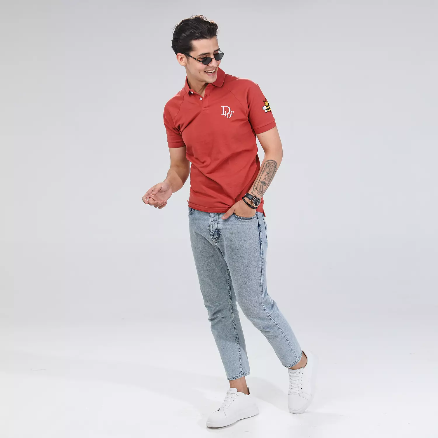 Polo T-Shirt with Bee Embroidery 3