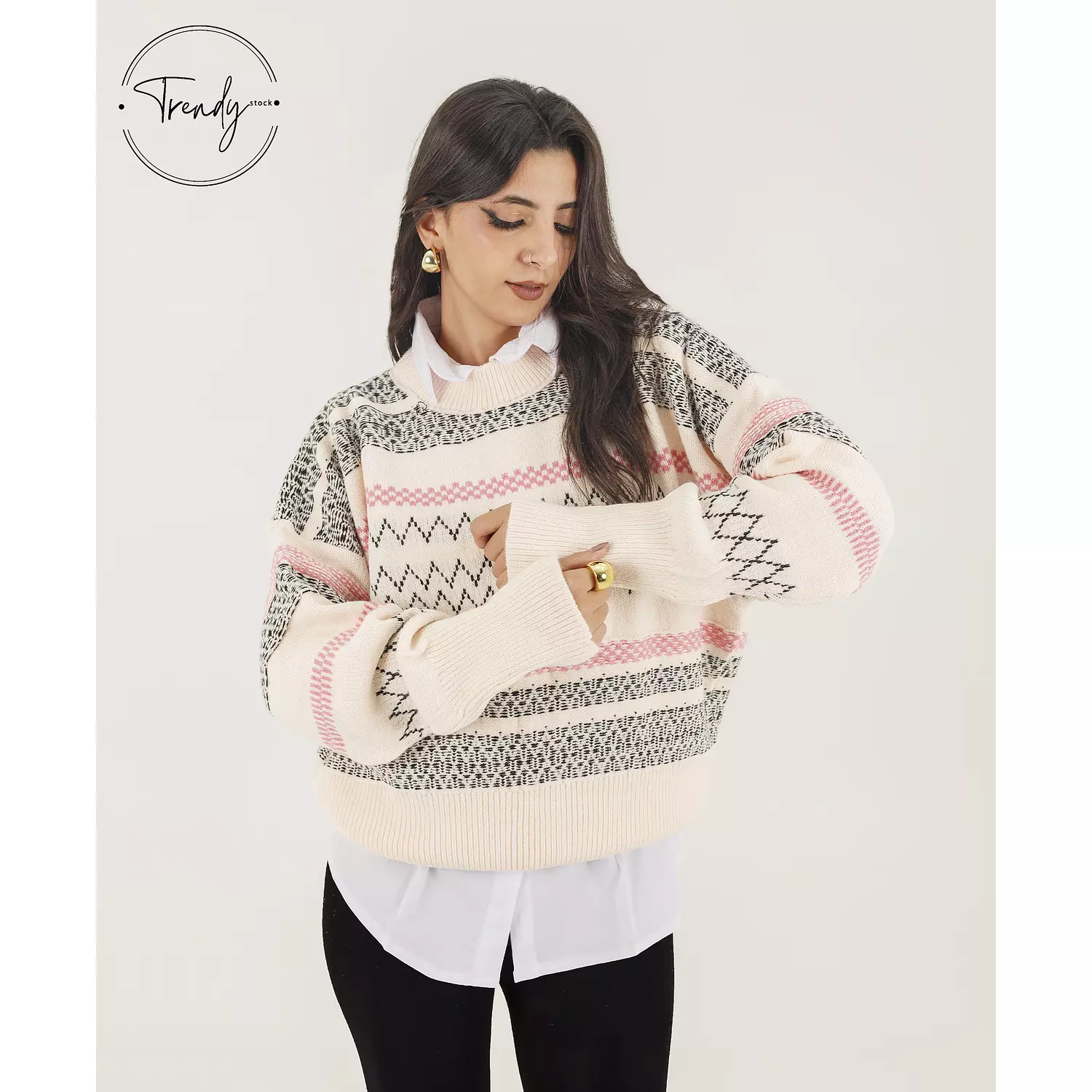 Striped Printed Pullover hover image