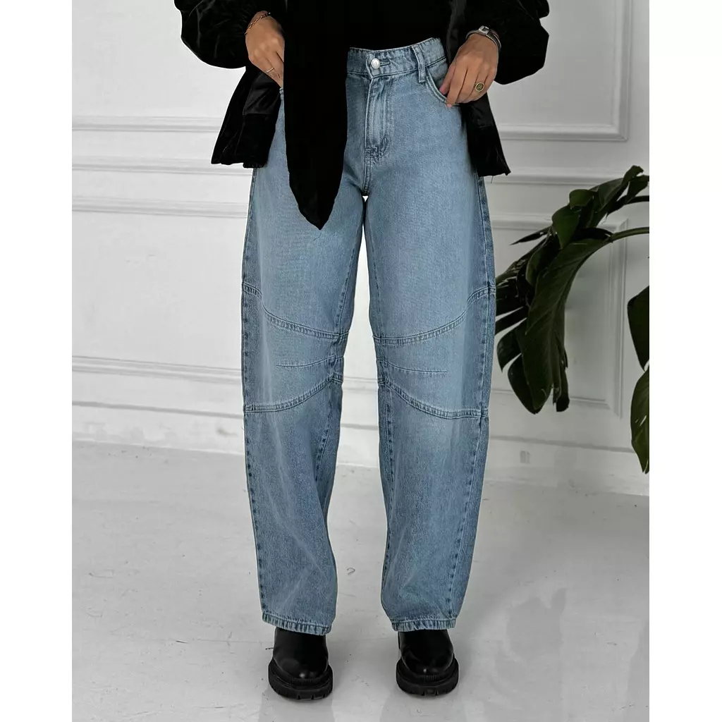 Balloon denim pants