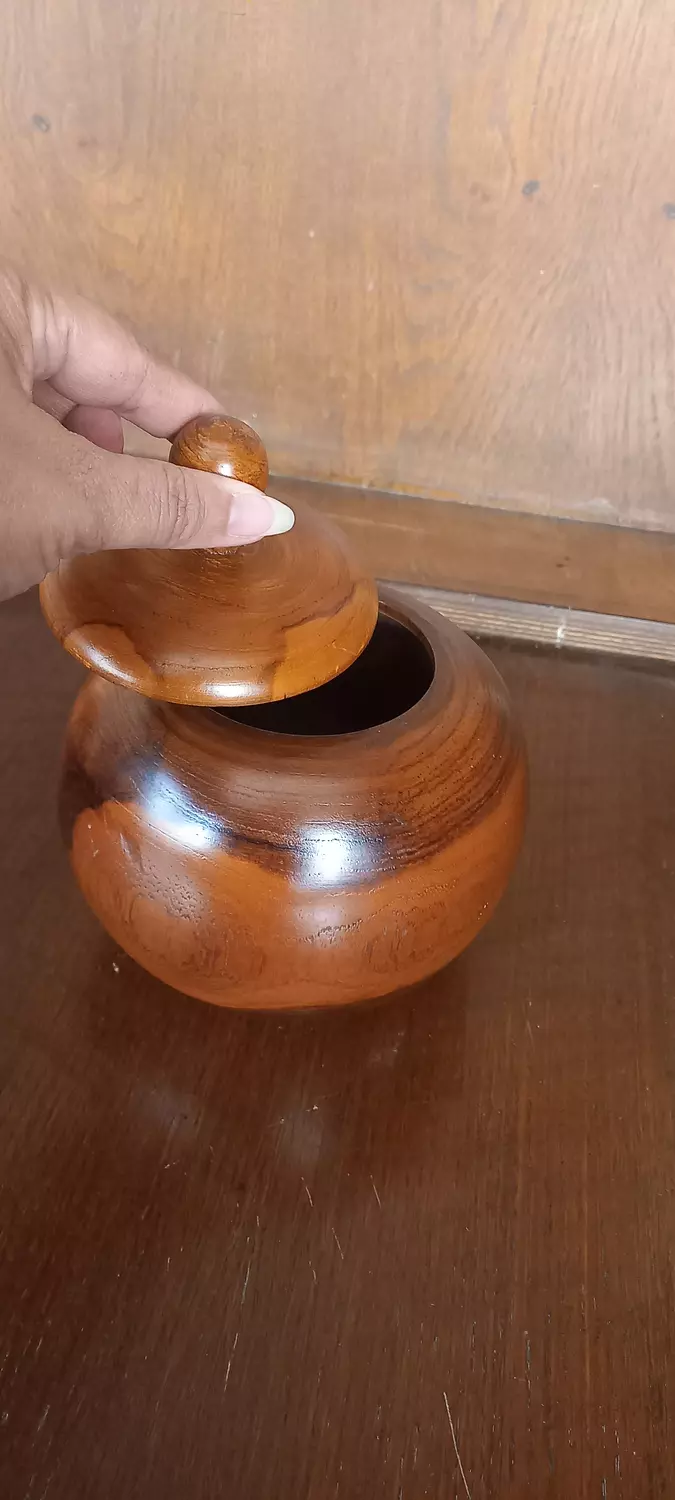 Round Teak Box  2