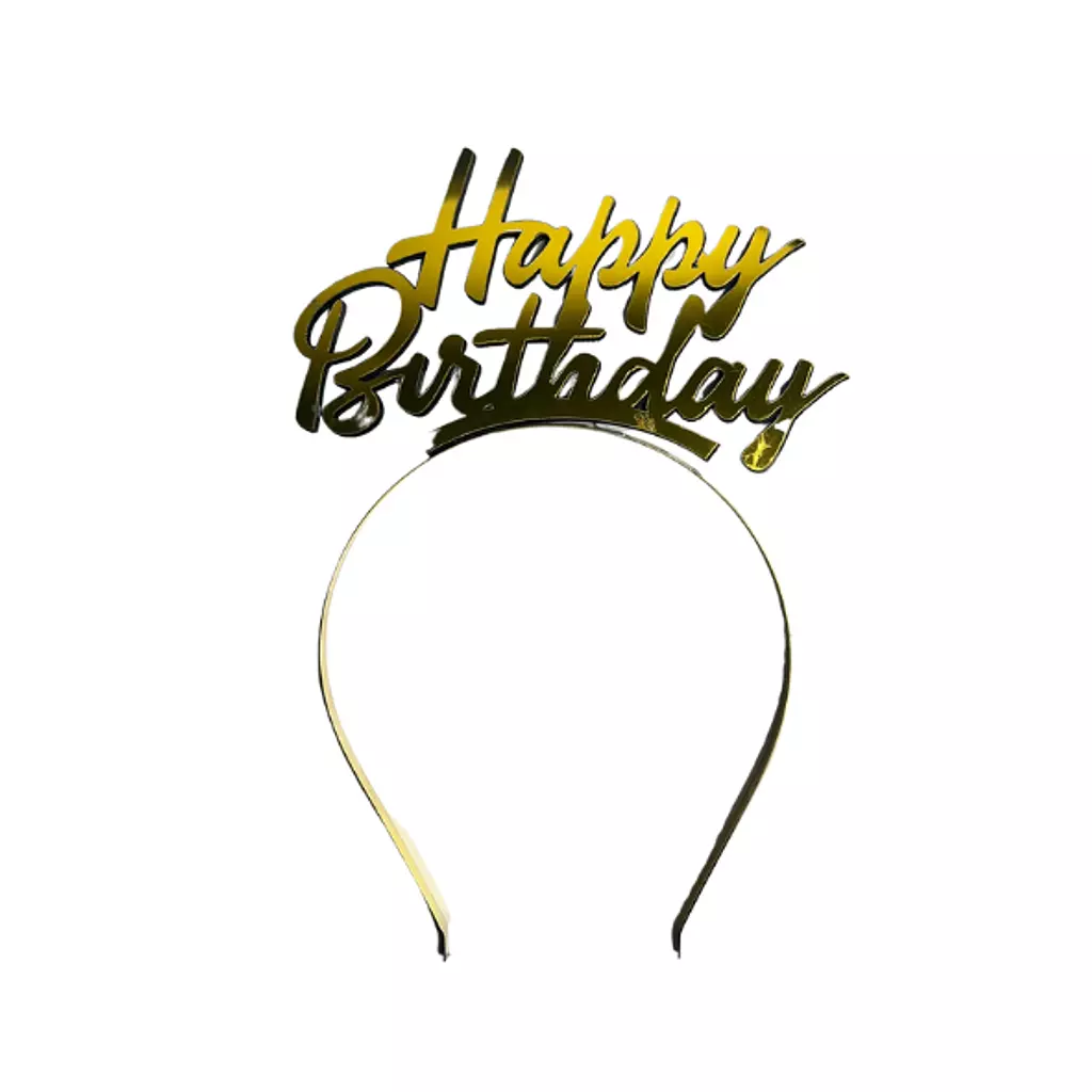 Gold Happy Birthday Headpiece