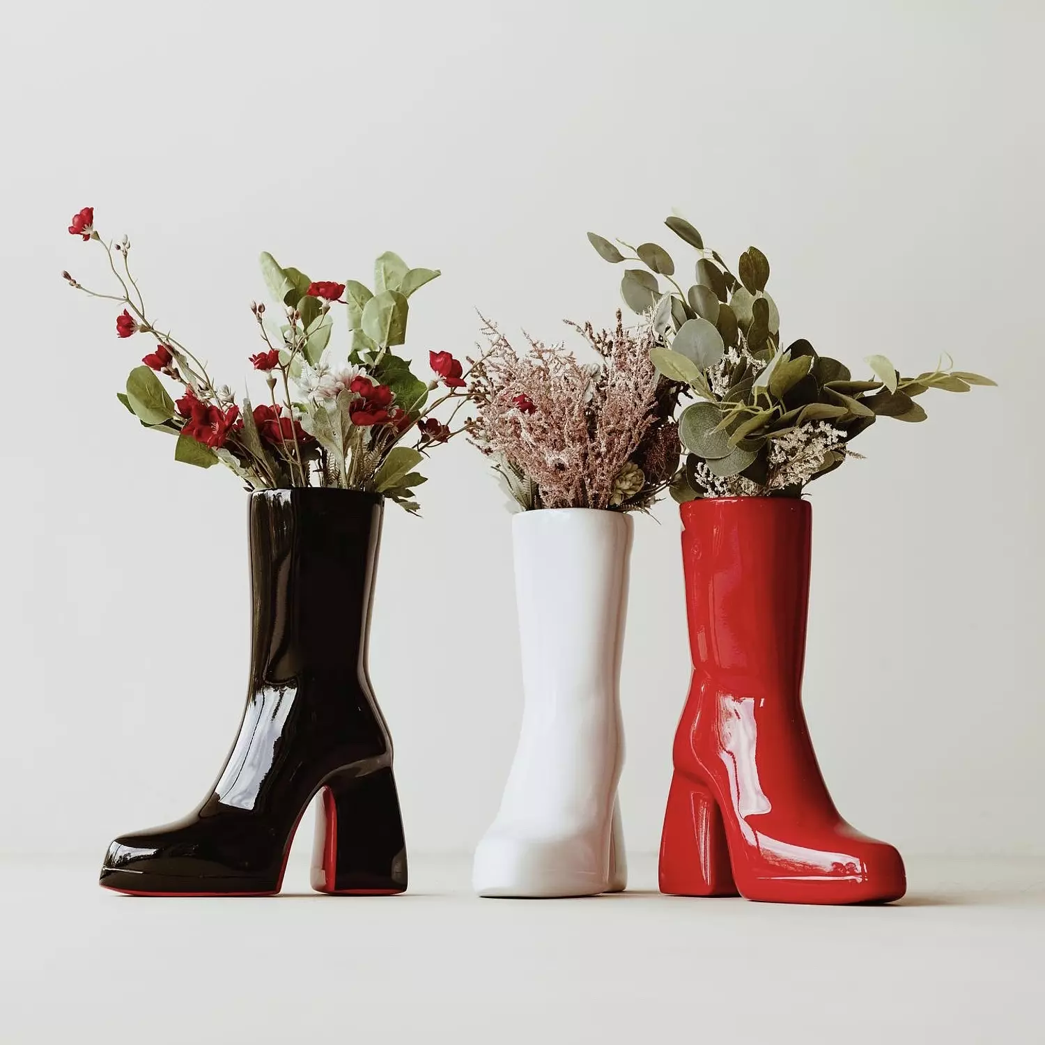 The Diva Boot Vase hover image