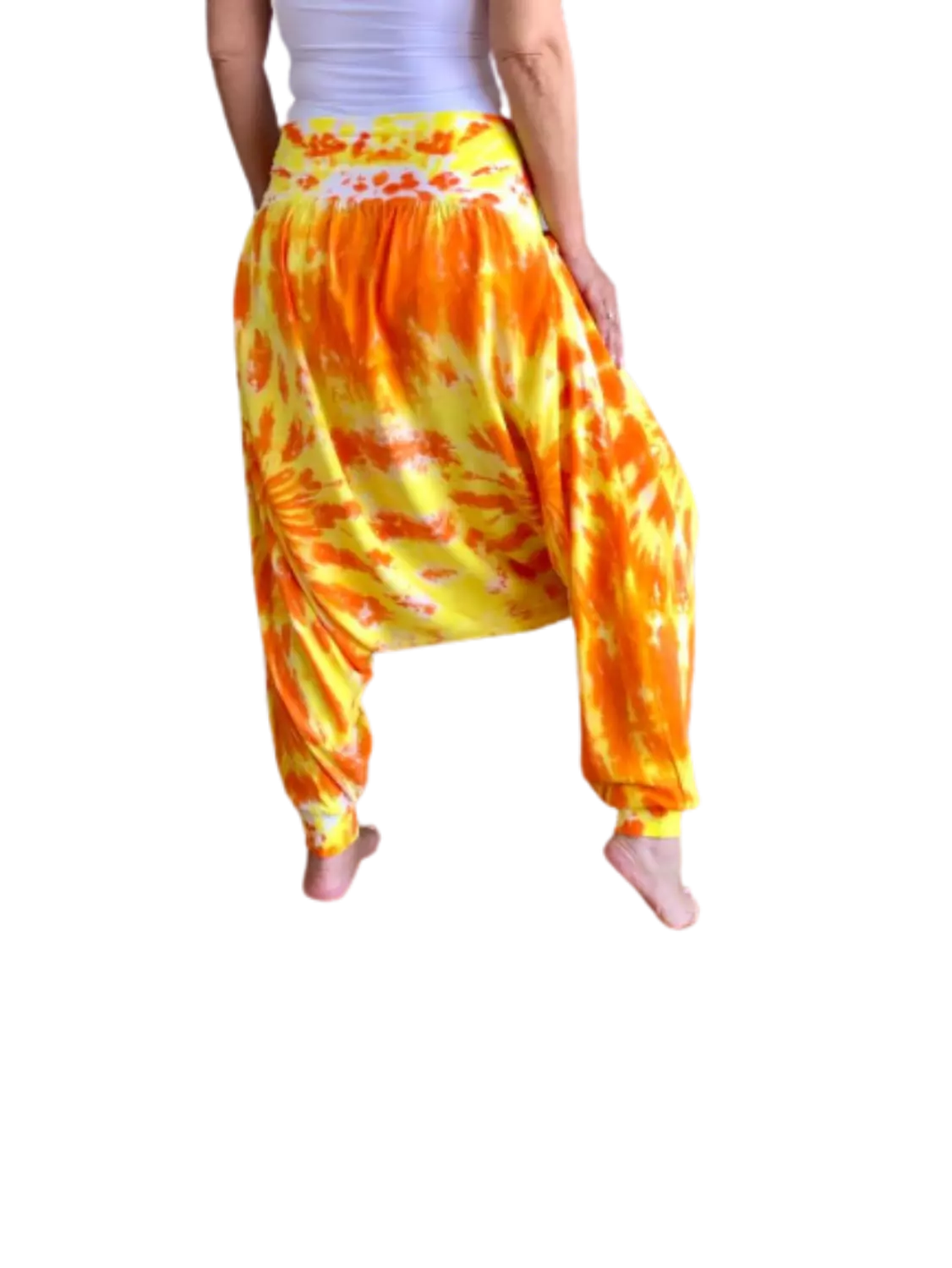Orange/Yellow Tie Dyed Harem Pants-2nd-img