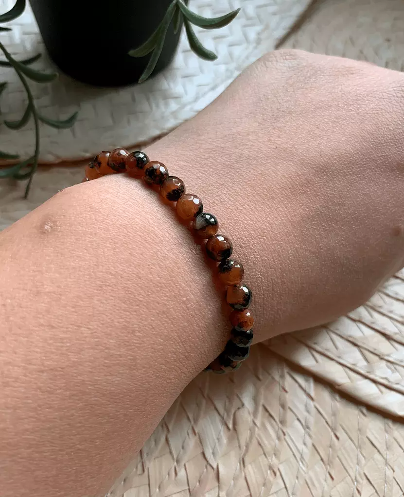 Small Agate "Tiger"  Bracelet ( Stock )