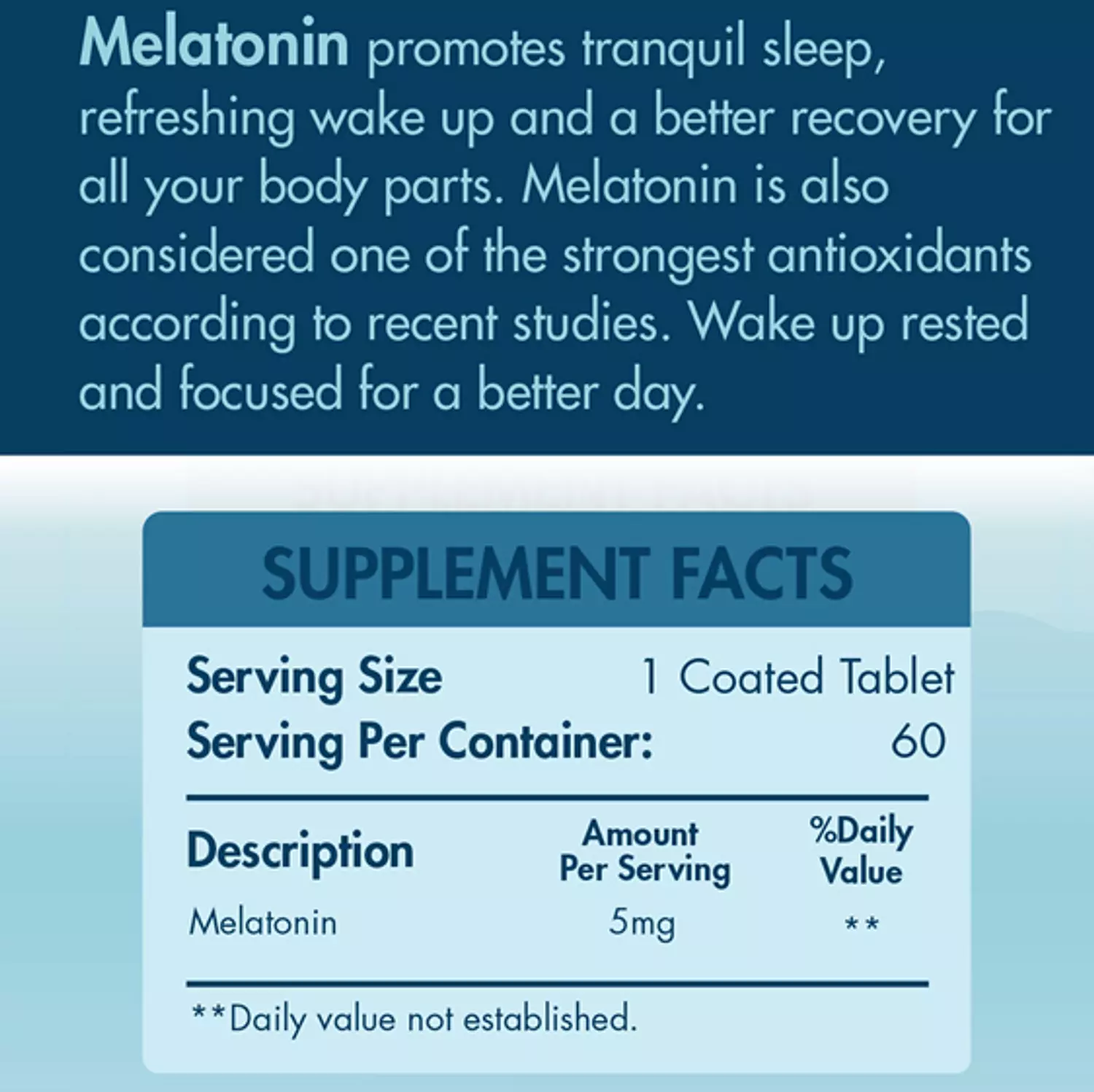 Organic Nation Melatonin 5mg-60Serv.-60Coated Tablets 1