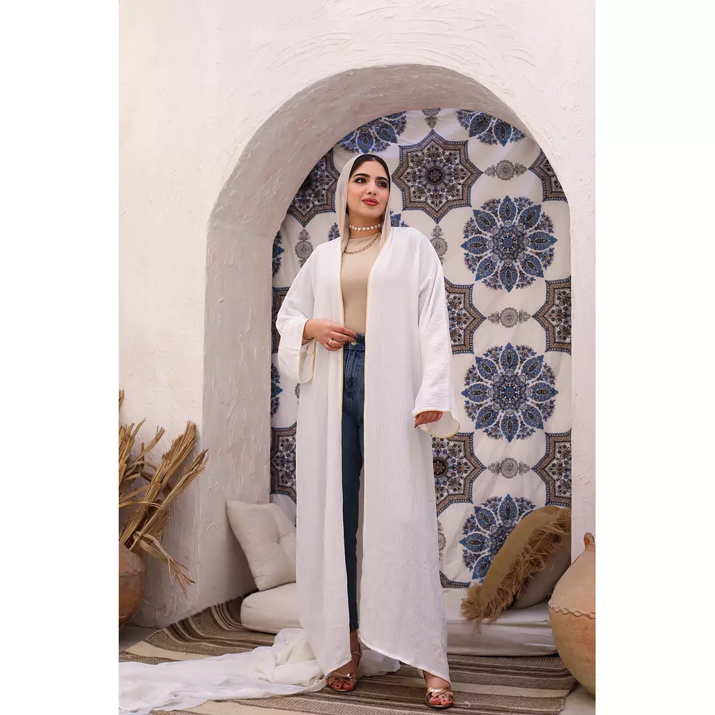 Simple Indian Kaftan in white