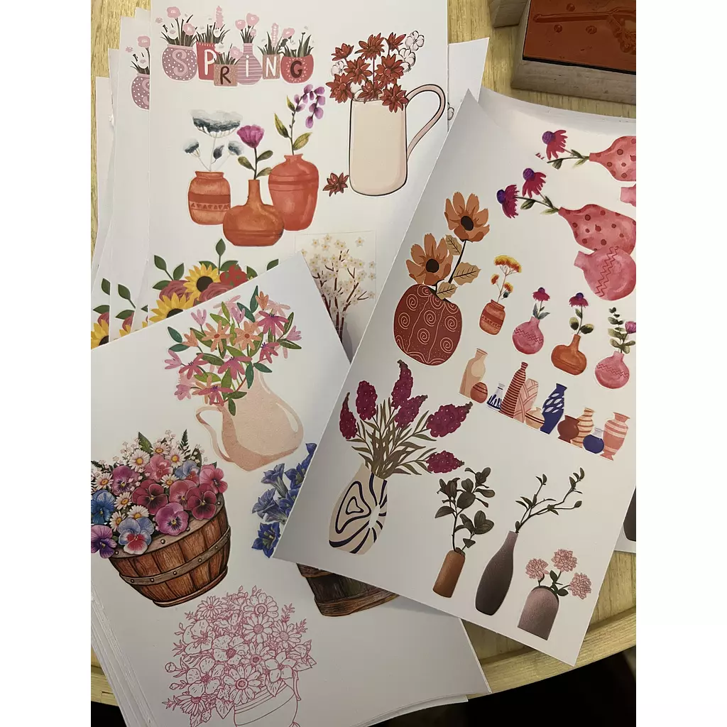 Flower Vases Stickers Pack