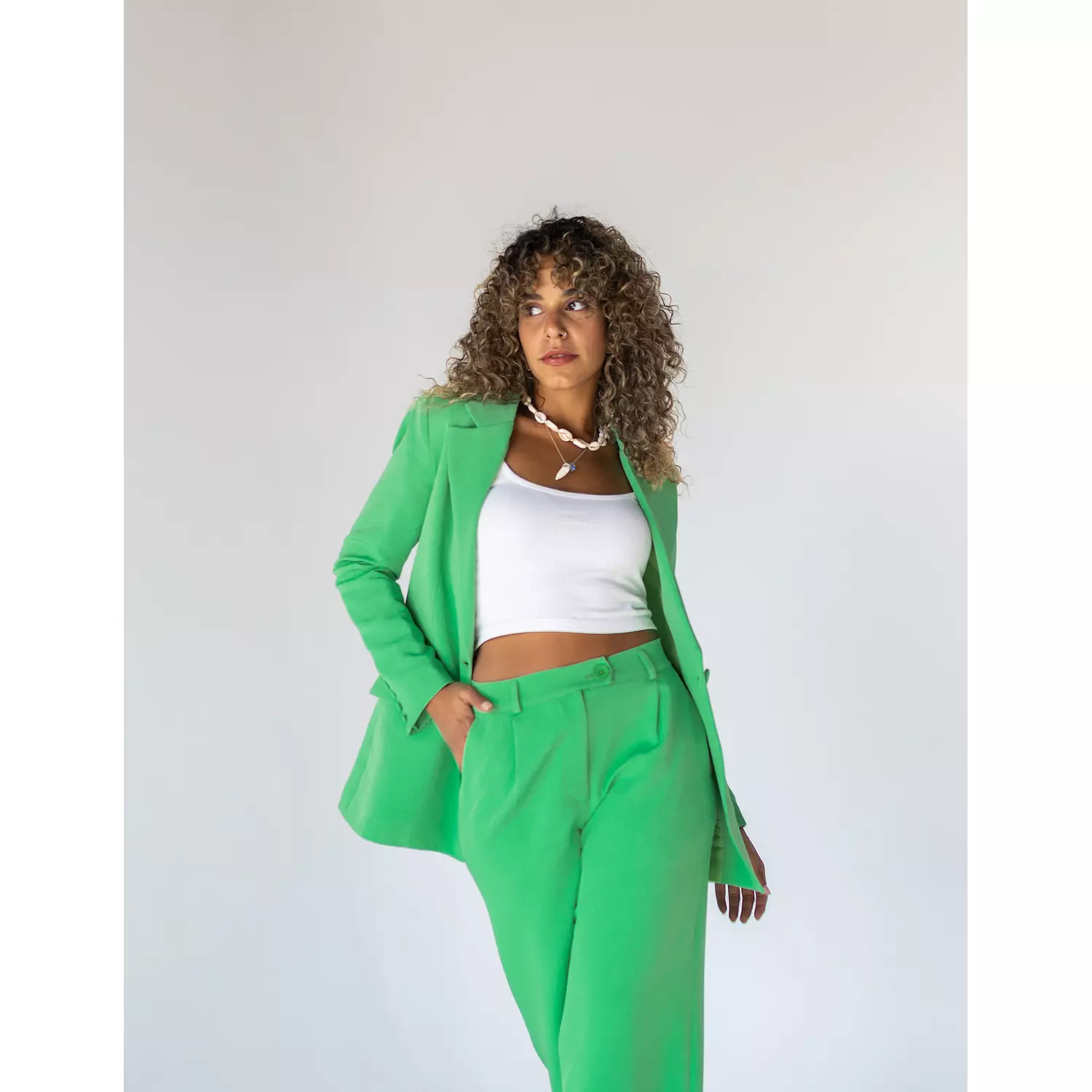 Emerald Wide-leg Straight Mid Pants 3