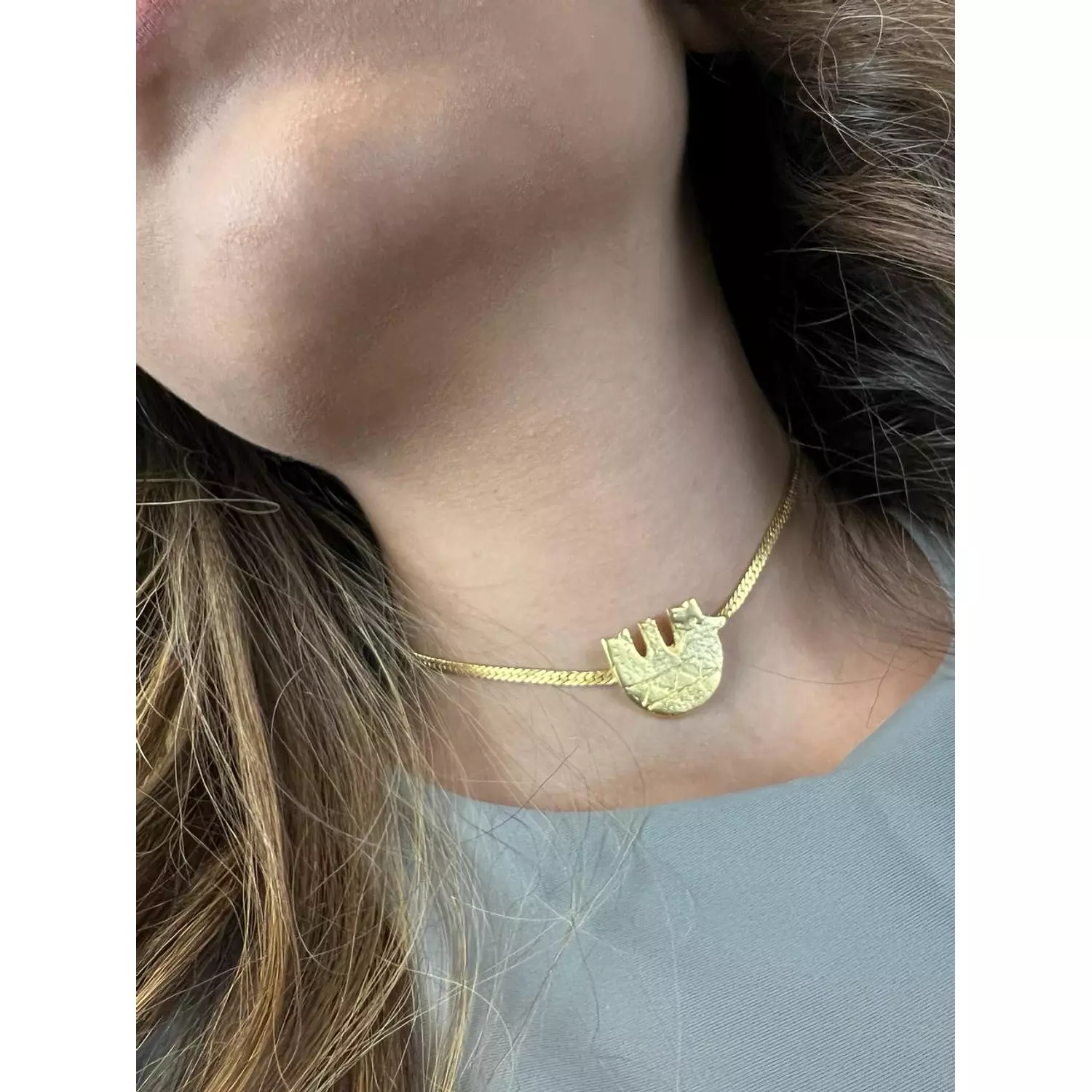 Gold plated Chicken choker hover image