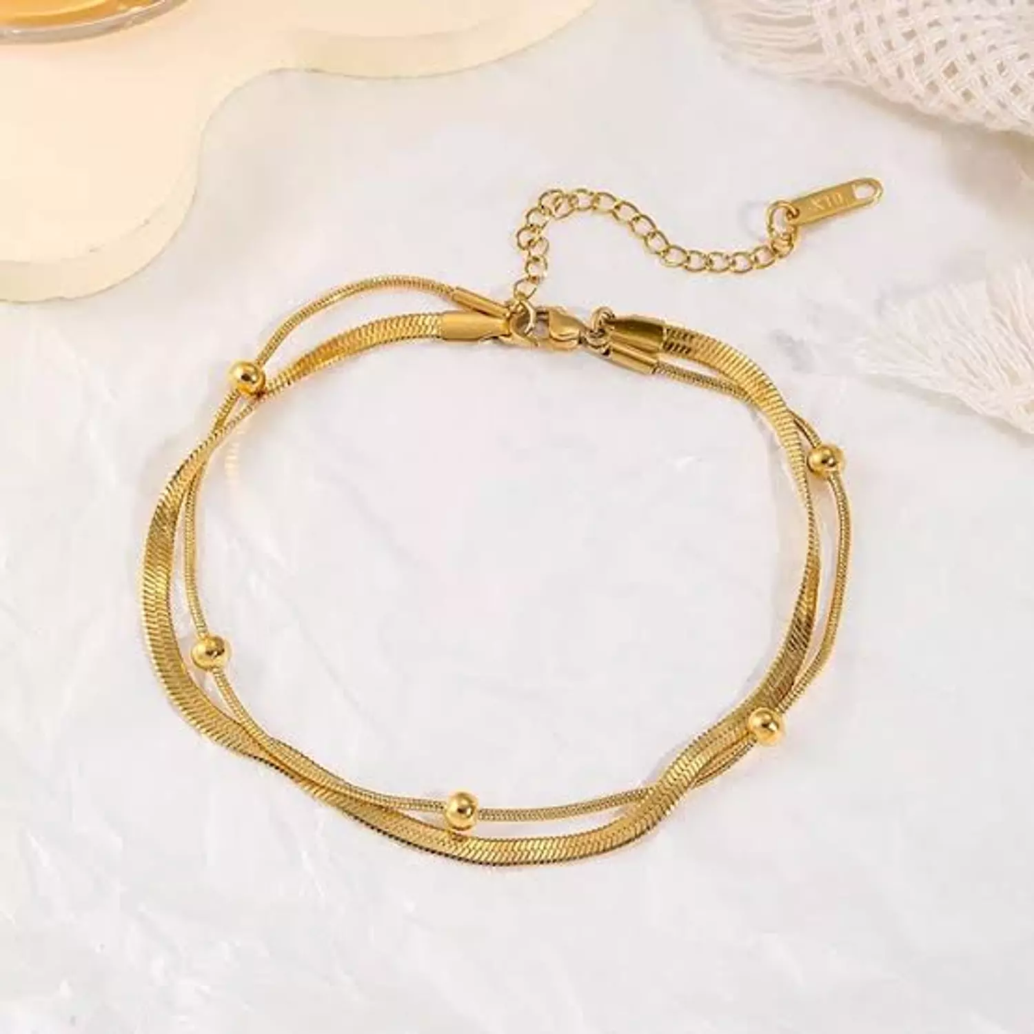 Double- Layered Gold Anklet-2nd-img