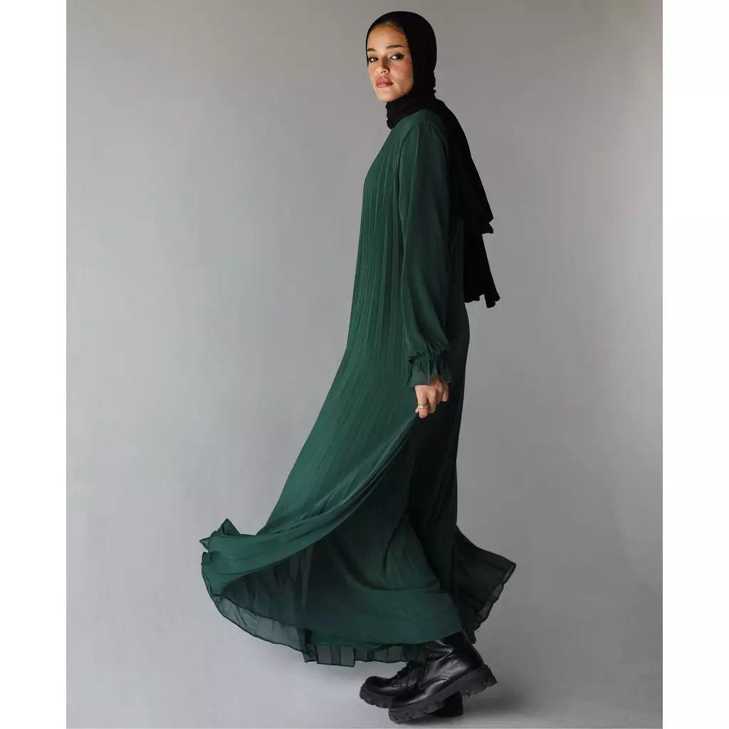 Green Cloach Pleataed Dress