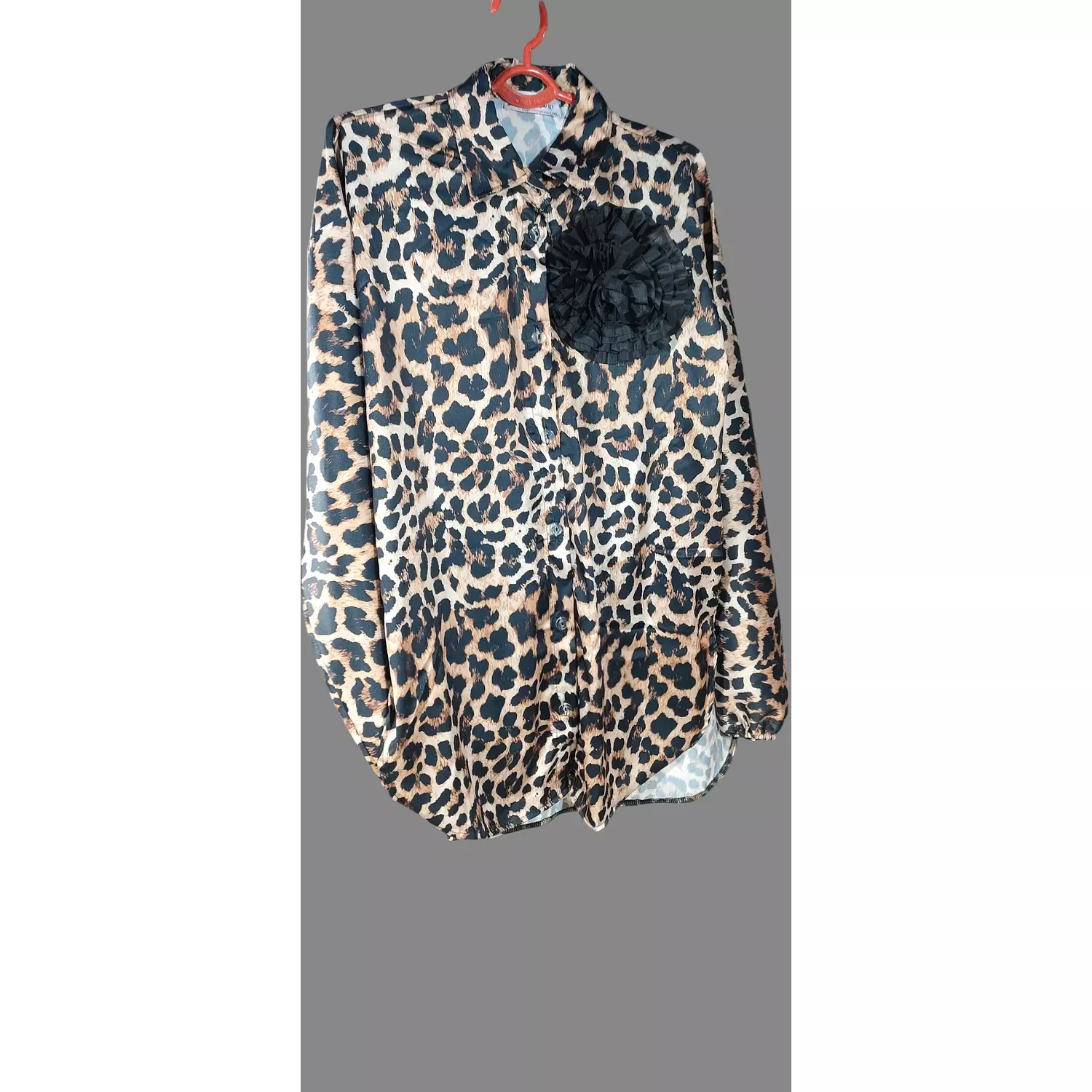 Satin leopard blouse 1