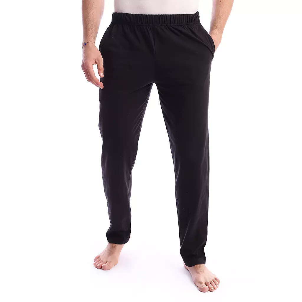 Cotton Plain Pajama Pants - 4040 - Black