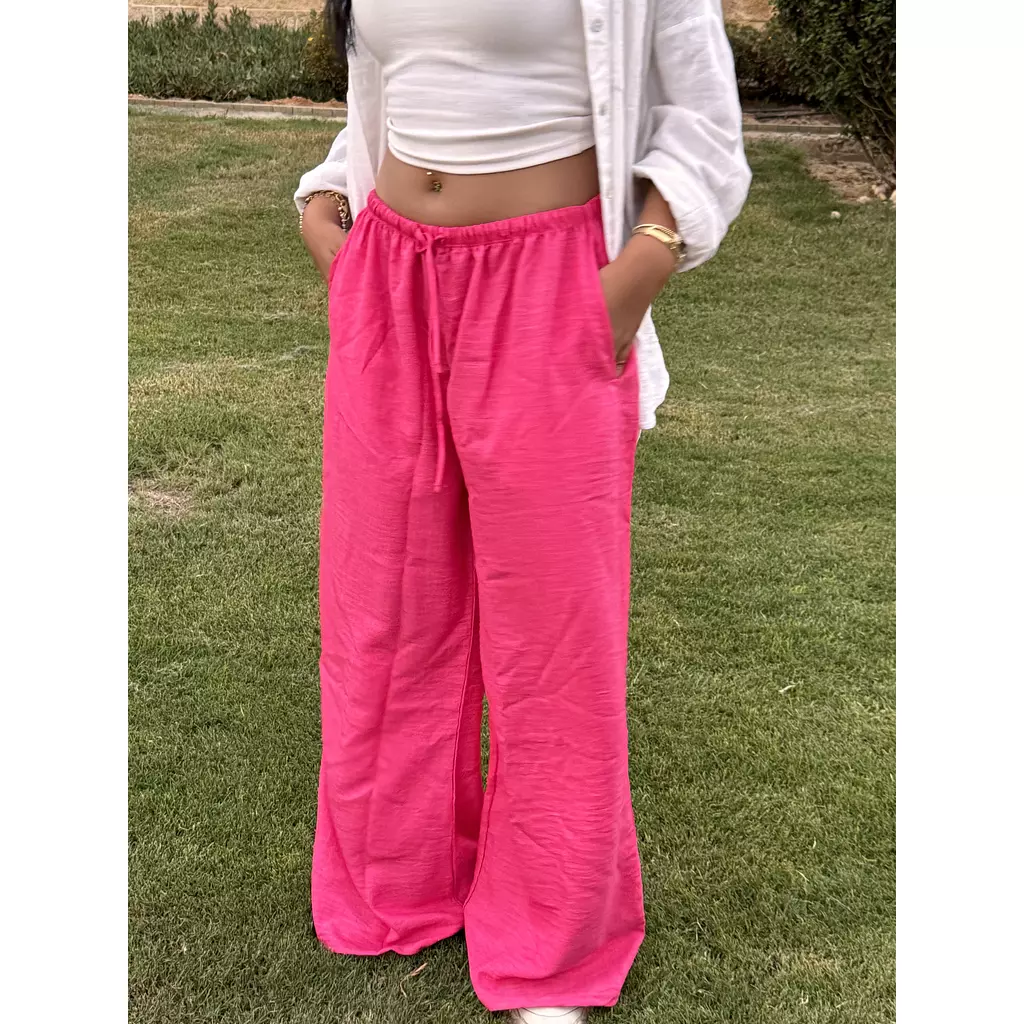 Hot Pink linen pants  