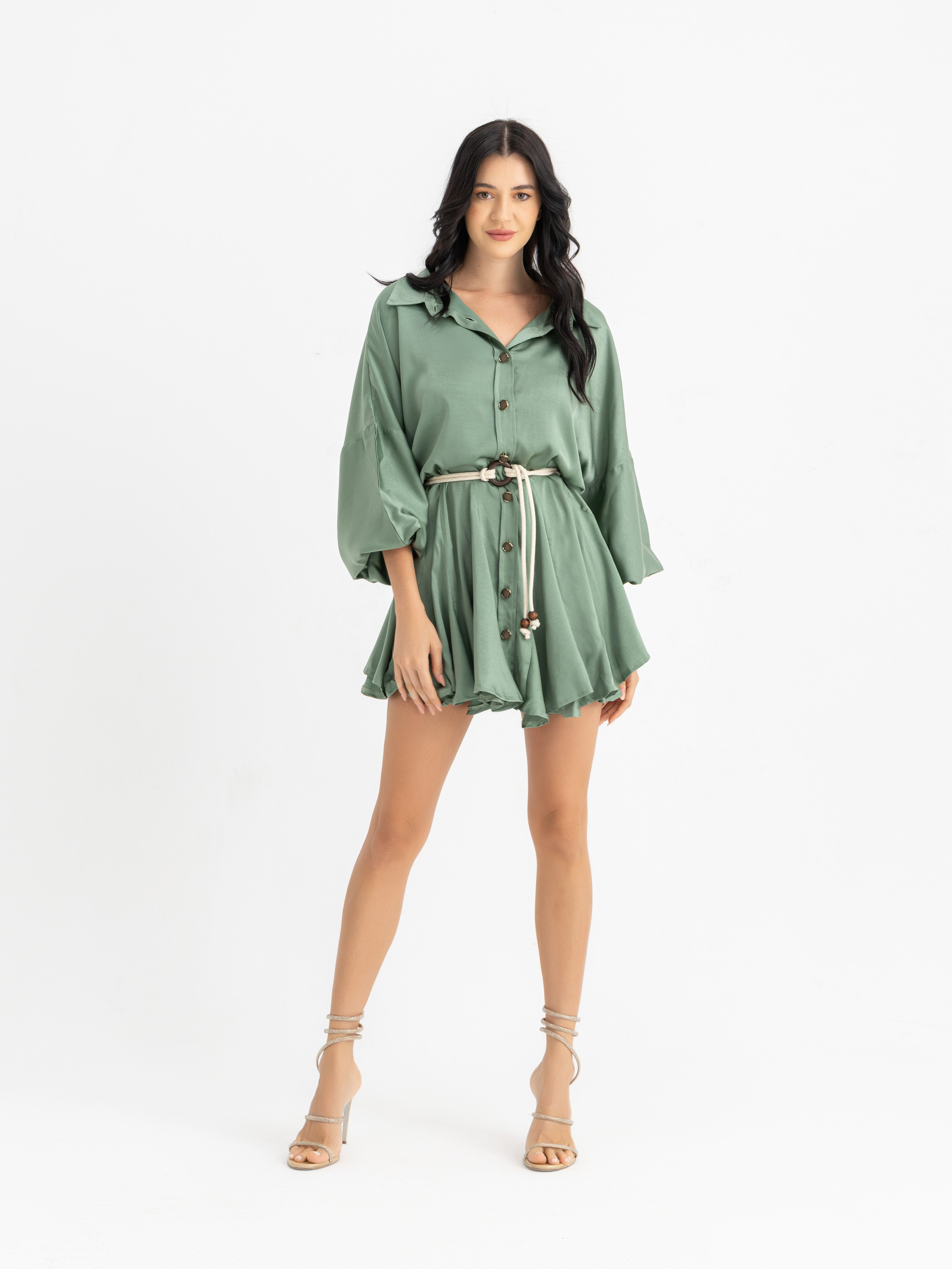 The TOUTA ruffled satin dress