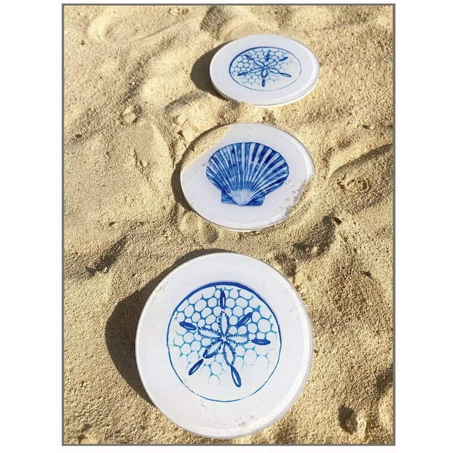 Navy Seashell Round Coasters  1