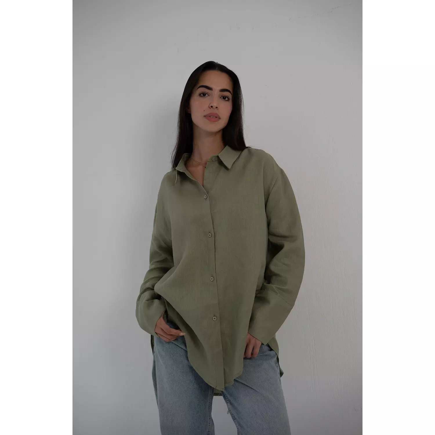 Olive linen shirt-2nd-img