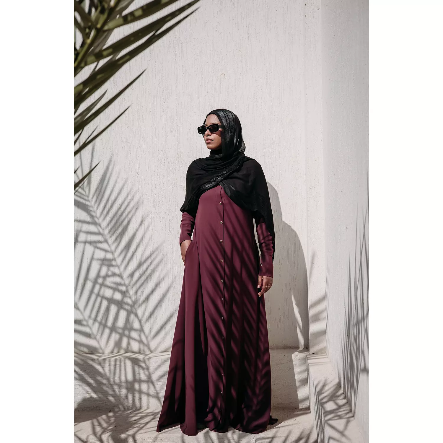 Cloche Abaya in Burgundy 1