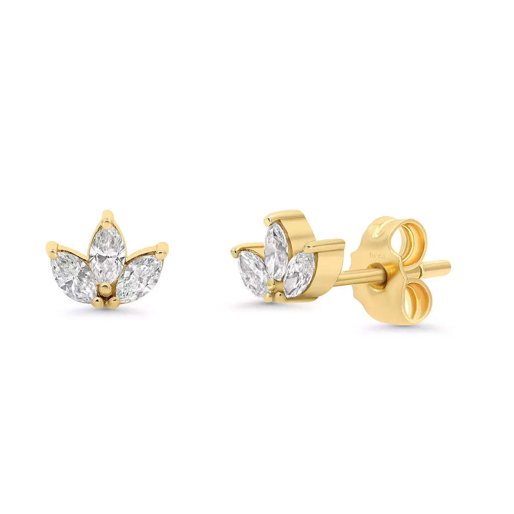 Triple Marquise Diamond Stud (sold as single) - E68