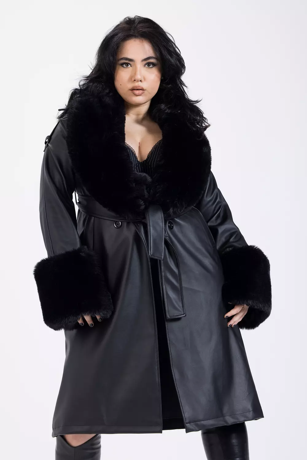 Diva Furry Leather Coat 2