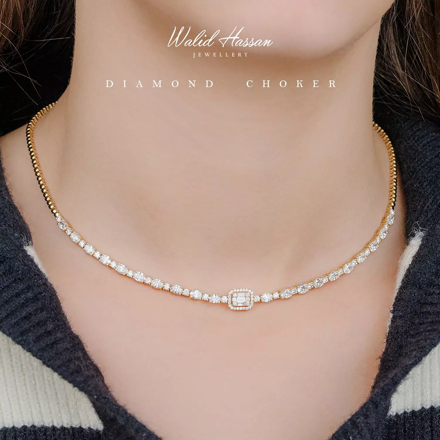 diamond choker hover image