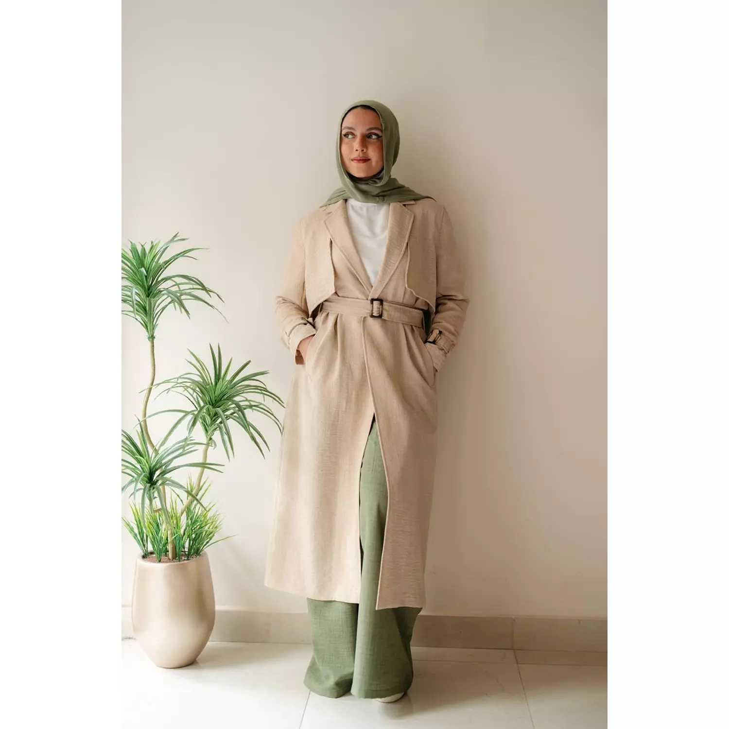 Linen Trench Coat 13