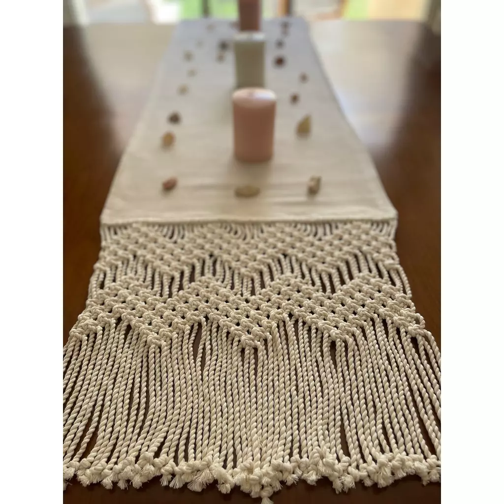 Cotton Macrame Waves Runner