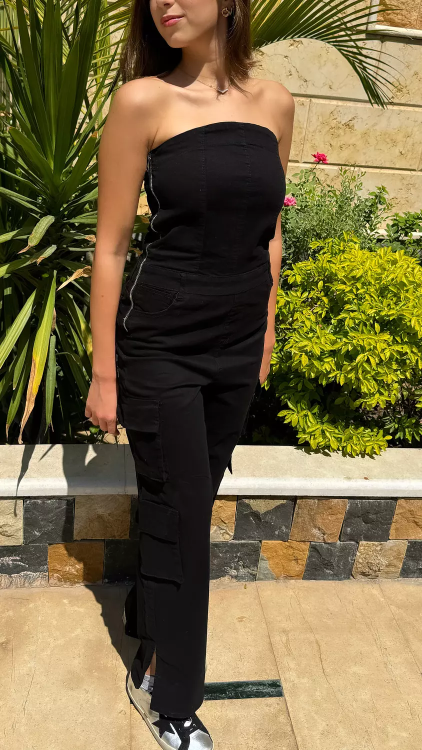 Black Bandeau Jumpsuit  2