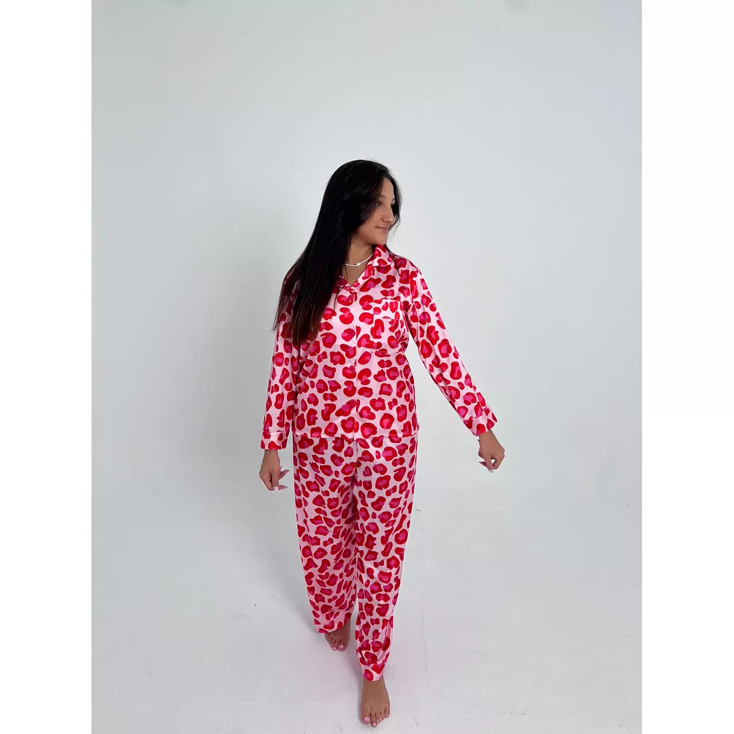 Pink leopard jammie hover image