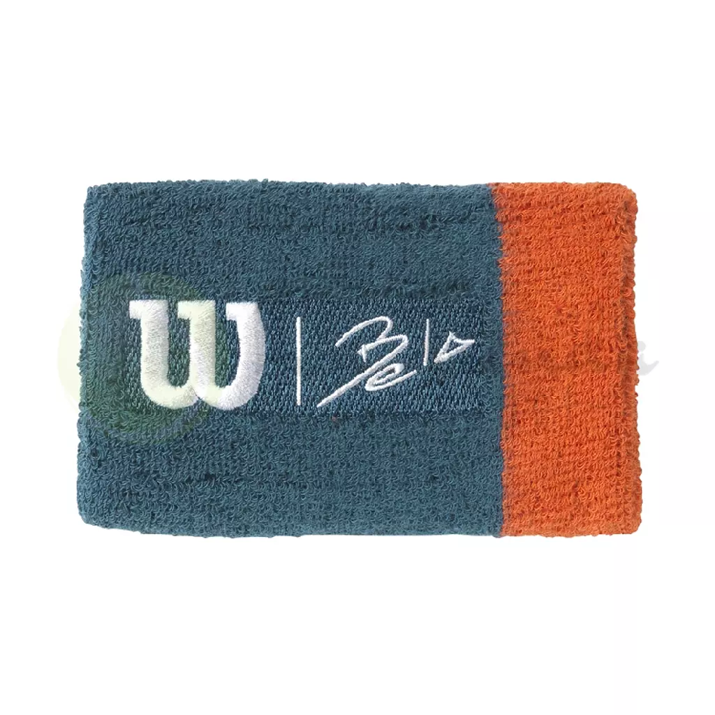 Wilson Bela Extra-Wide Wristband - Teal/Orange