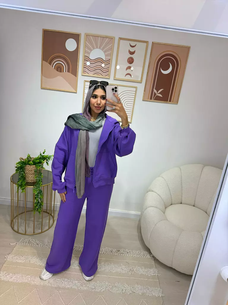 Purple Wide leg Pants