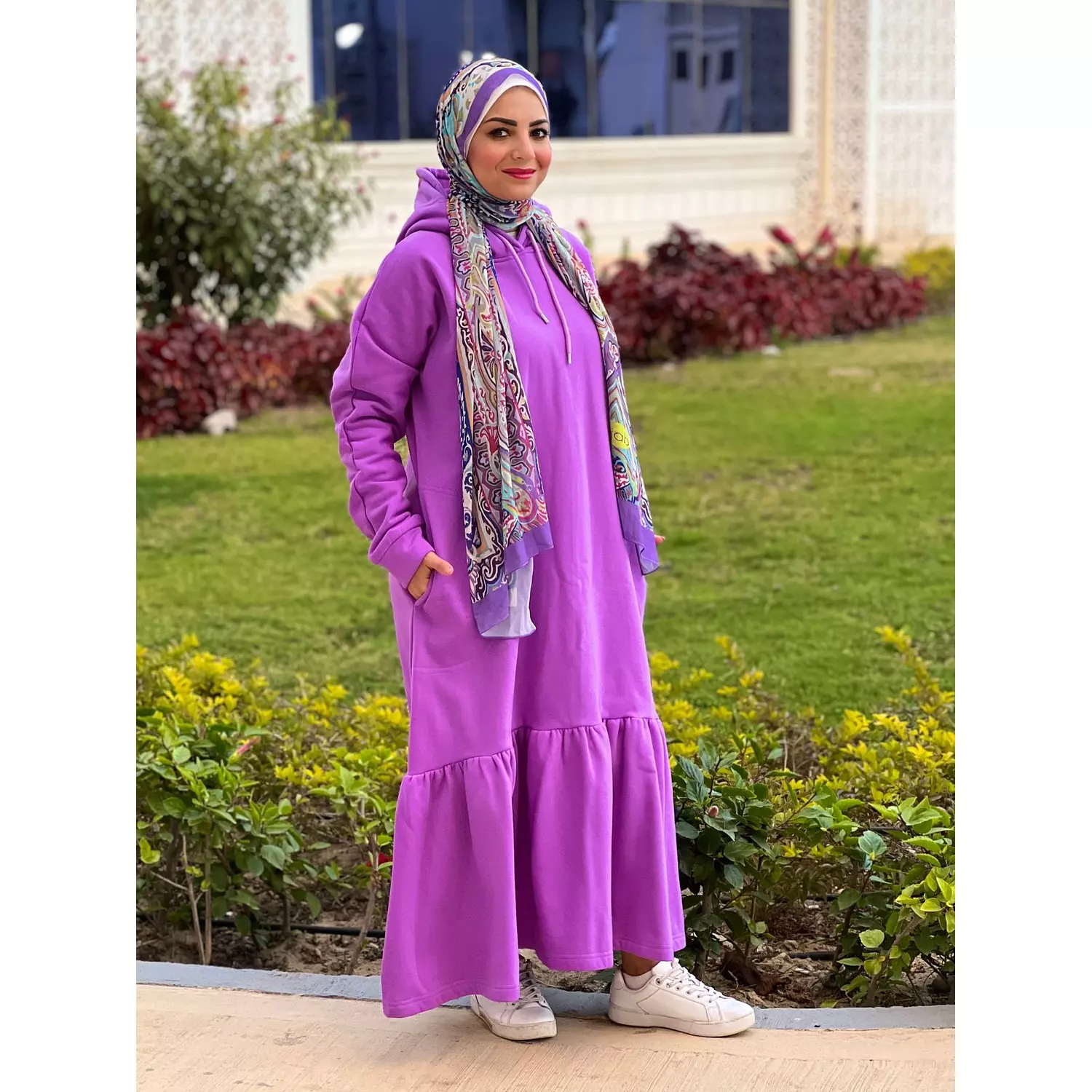 Milton Basic Dress with Hoodie - Lavender  4