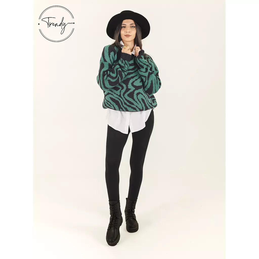 Wavy Patterned Pullover