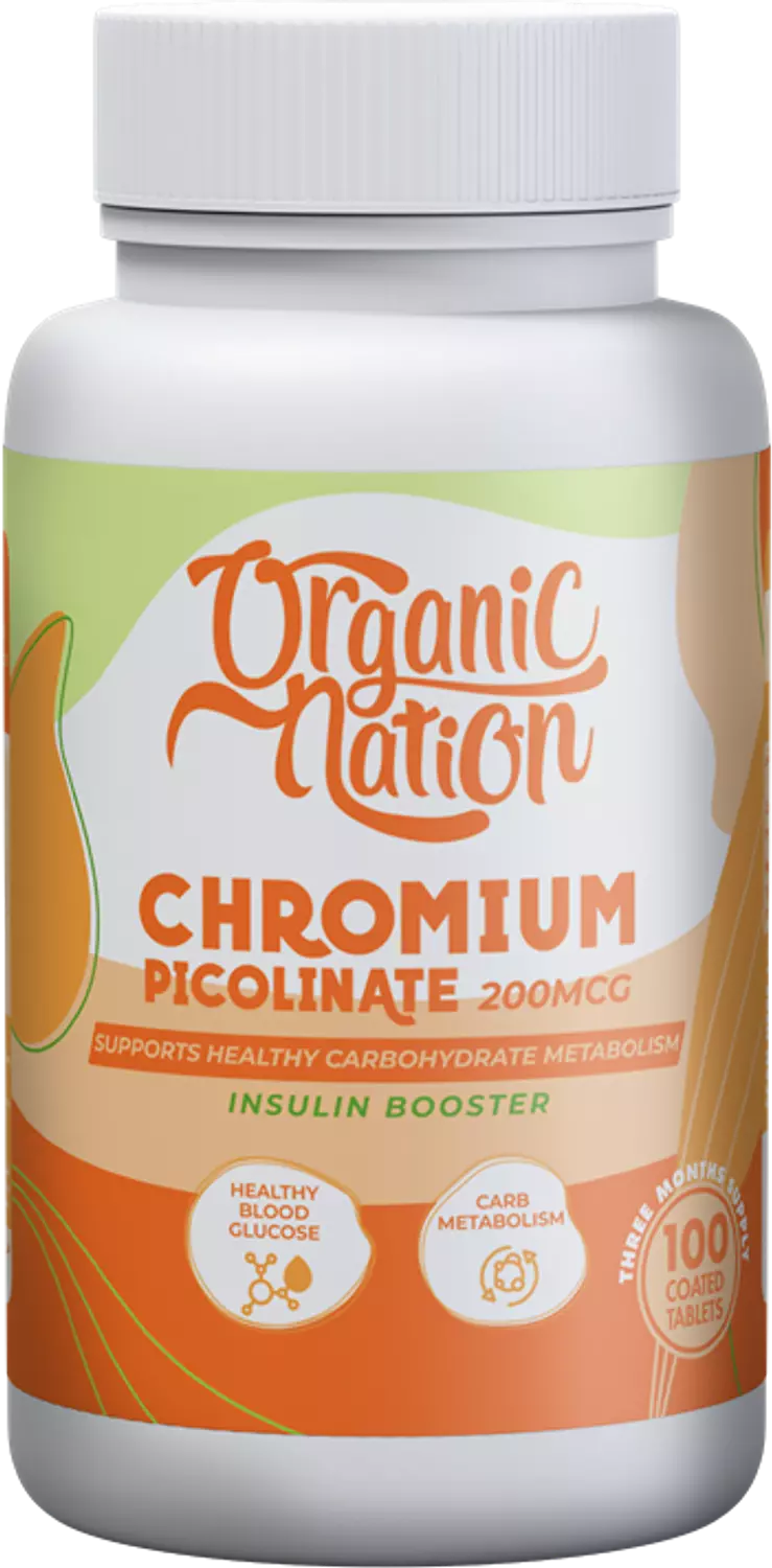 Organic Nation Chromium Picolinate 200MCG-100Serv.-100Coated Tablets-2nd-img