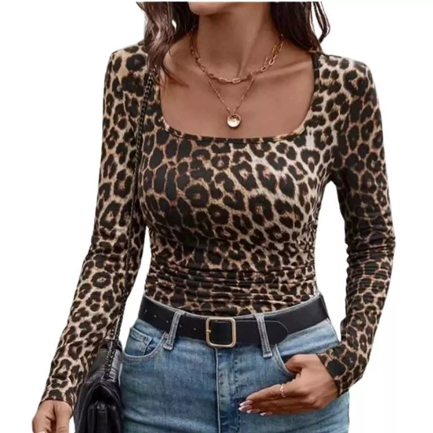 TIGER PRINT Basic Lycra Sleeve Décolleté Undershirt  hover image