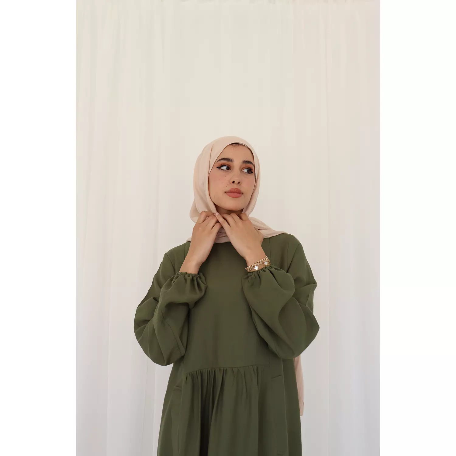 Olive Flowy Dress 7